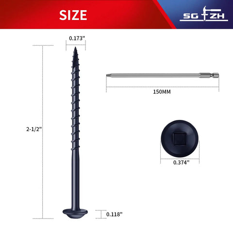 Pocket Hole Screws Size Eight Two And A Half Inch Ninety Pieces Heavy Duty Carbon Steel Blue Washer Head Coarse Thread
