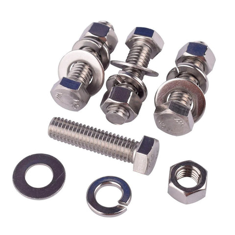 Eight sets of stainless steel hex bolt kit with nuts and washers