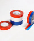 Lightweight Handheld Garden Branch Binder Tool With Tape And Stainless Steel Staple Pins, Easy Grab And Go One Hand Operation For Gardeners And Farmers, Reduces Labor In Horticulture, Includes Adjustable Binding Nails For Sturdy Plant Support. Red and blue binding tape rolls