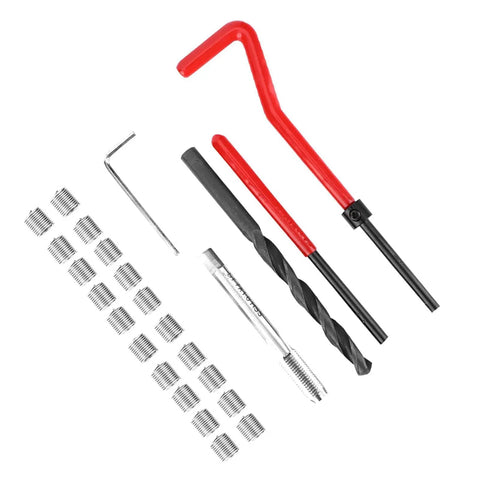 M7x1 Thread Repair Kit 25 Piece With Twisted Drill Tap Wrench Breaker Hex Wrench And 20 Stainless Steel Threaded Inserts