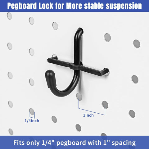 196-Piece Extra Thick Quarter Inch Pegboard Hooks Set Heavy Duty Black Metal Pegboard Accessories With Bins For Garage Wall