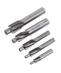 Ausenzup 5-piece counterbore drill bit set, M3–M8, 4-flute HSS-AL end mills for metal milling