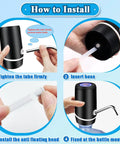 Installation steps for 5 Gallon Water Dispenser With USB Charging And On Off Switch, Electric Pump Jug Dispenser For Camping Travel On The Go