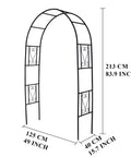 Powder Coated Iron Garden Pergola Arbor Built For Climbing Plants Pro Grade Trellis Archway All Weather Outdoor 83.9 Inches High