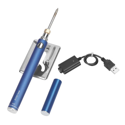 Cordless Soldering Iron With Built In 1100mAh Battery Portable Quick Heat Tool With Adjustable Temperature shown with stand and charger
