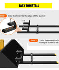 Heavy Duty 60 Inch Pallet Forks With Adjustable Stabilizer Bar 4000 Lb Capacity T Shaped Steel Frame Skid Steer Tractor Attachment installation steps