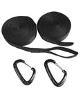 Double Travel Hammock Ultralight Parachute Nylon Two tree straps and two aluminum carabiners shown on white background
