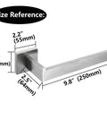 Heavy Duty 304 Stainless Steel Square Towel Bar And Ring With Shelf Holder Rack, Wall Mounted Brushed Nickel Finish, size shown