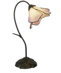 Poelking Table Lamp With Chocolate Bronze Finish And Art Glass Shade, 21 Inch Tall, 10 By 10 Base, Tiffany Style Lighting