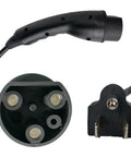 Heavy Duty Golf Cart Charging Cable 10 Ft Badass Rock Solid 16 Amp Power Cord connector details showing plug and socket view.