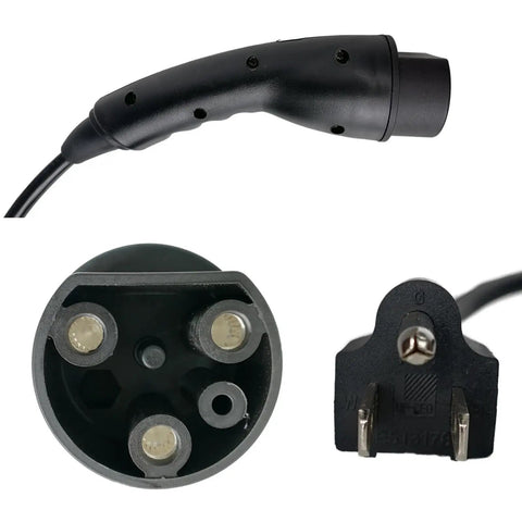 Heavy Duty Golf Cart Charging Cable 10 Ft Badass Rock Solid 16 Amp Power Cord connector details showing plug and socket view.