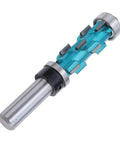 Premium Spiral Flush Trim Router Bit With Double Bearings, Carbide Cutter For Smooth Woodworking And Precise Edge Trimming, 1/2 Inch Shank 3/4 Inch Diameter, Perfect DIY Tool - close-up view