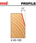 Chamfer Router Bit 23/32 Inch Diameter With 1/4 Inch Shank, 15 Degree profile illustration