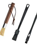 Grinder Cleaning Brush Set With Walnut Wood Handle And Natural Bristles For Espresso Machines And Home Baristas, Easy Grounds Sweep