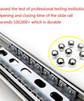 Heavy Duty Metal Drawer Slides Full Extension 16 Inch Sliders Smooth Glide Rails For Cabinets close-up with ball bearings