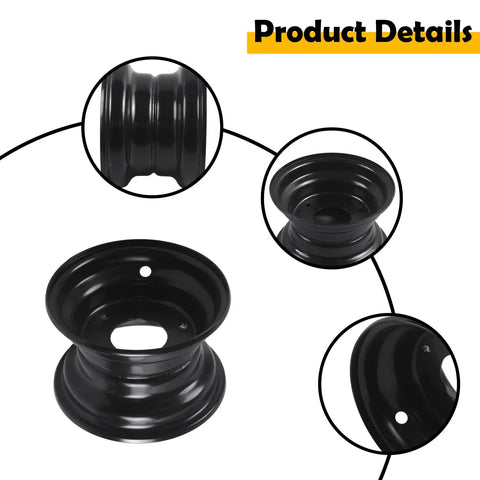 7 Inch ATV Wheel Rim That's Ready For 16x8-7 Tire, 3 Lug Mount, 78mm Center Hub, Alloy Design For Off Road Adventures
