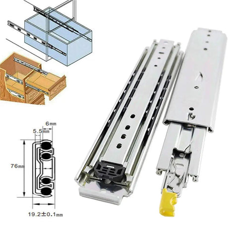 Heavy Duty Drawer Slides With Lock, Ball Bearing Rails, Full Extension, 220 Kg Load Capacity, 250mm Pair For Smooth Quiet Drawer Operation, Anti Collision Pads