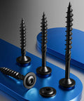 Size 10 X 3 Inch Structural Wood Screws Heavy Duty Lag Fasteners Washer Head Black Coated Rust Resistant Exterior Hardware
