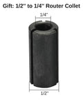Gift 1/2'' to 1/4'' router collet for Three Flute CNC Spoilboard Surfacing Router Bits With One Quarter Inch Shank And 0.94 Inch Cutter Diameter