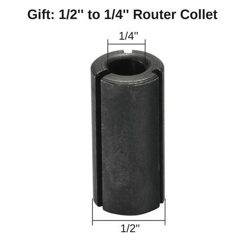 Gift 1/2'' to 1/4'' router collet for Three Flute CNC Spoilboard Surfacing Router Bits With One Quarter Inch Shank And 0.94 Inch Cutter Diameter