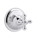 MasterShower Volume Control Valve Trim With Cross Handle in chrome finish, single handle design for precise volume control, metal construction.