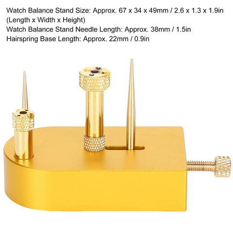 Alloy Small Size Watch Balance Stand Hairspring Support Pro Grade Tool for Movement Calibration and Inspection in gold.