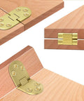 Top Tier 4 Piece Solid Brass Butler Tray Hinges That Flip Smooth And Hold Fast For Folding Tables And Sewing Machine Stands Heavy Duty Rust Resistant Furniture Hardware Kit With Screws on wood.