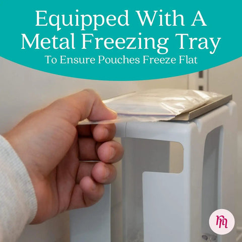 Heavy Duty Breast Milk Storage Tower And Freezer Organizer Rack For New Moms Nifty Flat Freeze Trays with metal freezing tray