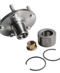 Front Wheel Hub Bearing Assembly for Nissan Altima 02-06 3.5L V6, Maxima 00-08, Infiniti I30 00-01, I35 02-04 5 Lug Direct Fit Hub Kit Replacement for a Smooth Ride and Easy DIY Install, showing components including hub, bearing, and rings.