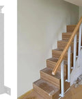 Pro Grade Adjustable Side Mount Railing Kit Featuring 270 Degree Flat Brackets And Square Iron Spindle Post for stairs.