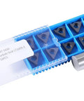 LT16ER 3 Carbide Shims For Indexable External Threading Holders in blue storage case with metal accessory