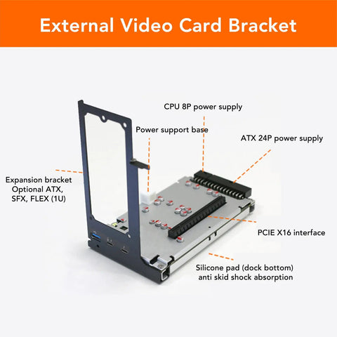 Top Shelf Rock Solid External Gpu Dock With Jhl7440 Chipset Bringing Blazing Fast 40Gbps Data Transfer To Hype Gaming Setups Via Hassle Free Plug And Play Egpu Enclosure with power supply connections.