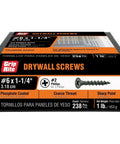 Handyman Ready Number 6 By 1 Inch 4 Phillips Bugle Head Drywall Screws With Matte Black Phosphate Coating For Pinning Wallboard To Wood Studs Rock Solid Fastener Pack One Pound pack of drywalls screws.