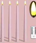4 Pack Black 11 Inch LED Wax Covered Taper Candles With Remote Flameless Battery Operated Decor Warm White Flickering Light