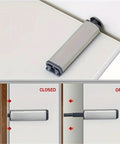Magnetic Push Latch Locks With Soft Close And Touch Release For Kitchen Cabinets And Drawers, No Fuss Install shown open and closed
