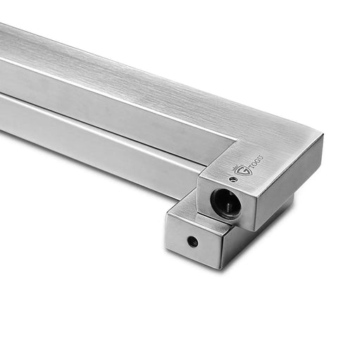 24 Inch Solid Stainless Steel Push Pull Door Handle Kit With Heavy Duty 304 Standoffs Brushed Finish For Barn And Glass Doors Easy Grip Tough As Nails Build High Endurance Construction Includes Four SUS304 Hex Socket Screws close-up