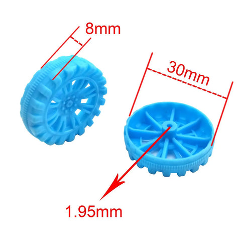 300 Pcs Toy Wheels And 150 Pcs STEM Shafts For DIY RC Cars Boats And Helis Build Your Own Model Projects 30mm dia 8mm wide blue wheel