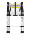Telescoping Ladder 12.5 Ft Extension Ladder Built Tough, Heavy Duty 330 Lbs Capacity, Rust Resistant Stainless Steel, Adjustable Height Up To 12.5 Feet, Compact Storage, Easy Setup For Home Repairs, Painting, Outdoor Projects.