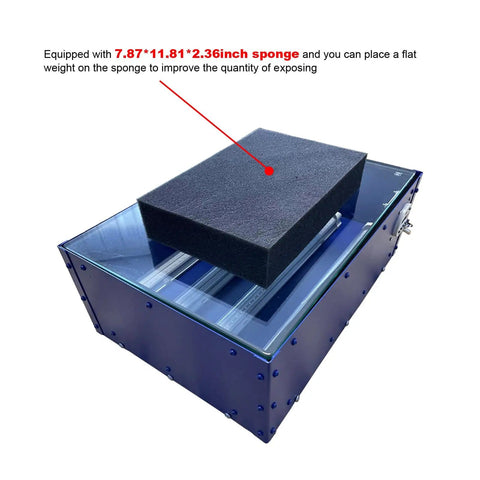 UV Exposure Unit Silk Screen Printing Light Box With 4 15W LED Tubes 18 By 12 Inch Exposure Area 395nm 110V 60W Blue with sponge