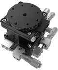 LT60-LM Four Axis Manual Linear Positioning Stage with 60x60mm table and precision dials for lab automation and optical alignment