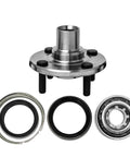Front Wheel Bearing And Hub Assembly Pair For 1988 To 2002 Toyota Corolla, 1998 To 2002 Chevy Prizm, And 1993 To 1997 Geo Prizm 4 Lug Non ABS Hub Repair Kit OEM Grade Quality For A Safer Smoother Ride, showing components