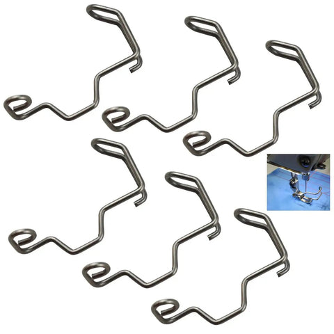 10 Pack Sewing Machine Finger Guards Safety Protectors To Prevent Needle Injury For Singer Juki Consew Yamata Brother Single Needle Lockstitch Machines Great For Beginners And Casual Sewists, showing silver metal design.