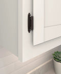 Installed reverse bevel face frame cabinet hinge with variable overlay self closing face mount oil rubbed bronze finish, kitchen cabinet door