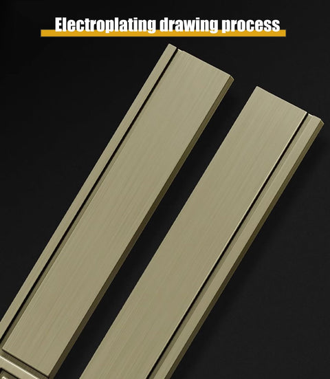 Two Sided Bronze Long Door Pulls For Front Entrance Built Tough Aluminum Push Bar Kit Flat Style 180cm on black background