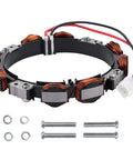 High Output Dual Circuit Alternator With Voltage Regulator For Lawn Mowers and Garden Tractors, features winding coils and connectors.