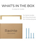 Solid 10 Pack 5 Inch Square Cabinet Handles In Champagne Bronze Finish with screws and packaging box, modern kitchen hardware set.