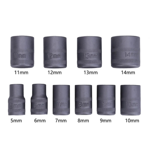 Metric socket set in various sizes for Two Way Ratchet Screwdriver Hand Tool Set With Plastic Toolbox Storage Case Socket Wrench And Repair Tools Kit For Home Improvement Durable Aluminum Alloy Ratchet For Quick Projects.