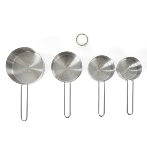 Stainless Steel Measuring Cup Set Four Piece For Baking And Cooking Durable And Accurate Kitchen Tools