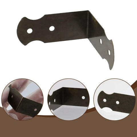 1.6 By 0.7 Inch Right Angle Corner Protector Set Of 20 With Mounting Screws, Iron Bronze Finish, shown in detail.