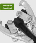 Close-up of Heavy Duty 2 Jaw Gear Puller Adjustable Bearing Separator Tool For Wheel Hub Removal forged from solid steel.